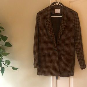 Houndstooth Cotton Blazer